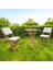 Katlanır Ahşap Bistro Set Bahçe Masa Seti Minder Hediyeli 50*50 3