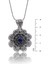Safir Taşlı Çiçek Model Oksitli Telkari Kadın Gümüş Kolye 201023919 3