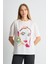 Alexandergardı Baskılı Bisiklet Yaka Kadın T-Shirt 1