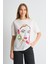 Alexandergardı Baskılı Bisiklet Yaka Kadın T-Shirt 2