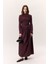 Geniş Etekli Uzun Elbise Bordo 1