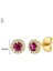 925 Sterling Silver Needle Rose Red Earrings Ladies Water Drop / Heart Shaped Pendant Gold Earrings Fashion Jewelry Gift (Yurt Dışından) 1