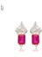 925 Sterling Silver Needle Rose Red Earrings Ladies Water Drop / Heart Shaped Pendant Gold Earrings Fashion Jewelry Gift (Yurt Dışından) 1