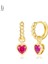 925 Sterling Silver Needle Rose Red Earrings Ladies Water Drop / Heart Shaped Pendant Gold Earrings Fashion Jewelry Gift (Yurt Dışından) 1