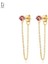 925 Sterling Silver Needle Rose Red Earrings Ladies Water Drop / Heart Shaped Pendant Gold Earrings Fashion Jewelry Gift (Yurt Dışından) 1