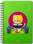 Meditation Cat Neon Yeşil Kareli Defter 17X24 3