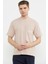 Bisiklet Yaka Oversize Pamuk Tişört - Pudra 4