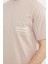 Bisiklet Yaka Oversize Pamuk Tişört - Pudra 5