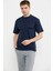 Bisiklet Yaka Oversize Pamuk Tişört - Lacivert 5