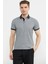 Renk Kombinli Polo Yaka Tişört - Gri 1