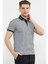 Renk Kombinli Polo Yaka Tişört - Gri 2