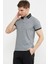 Renk Kombinli Polo Yaka Tişört - Gri 3