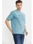 Oversize Baskılı Pamuk Tişört - Mavi 3
