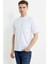 Bisiklet Yaka Oversize Pamuk Tişört - Beyaz 1