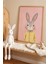 Sevimli Pijamalı Dişi Tavşan Çocuk Odası ve Bebek Odası Ahşap Çerçeveli Duvar Tablosu 1