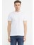 Bisiklet Yaka Baskılı Basic Tişört - Beyaz 1
