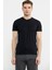 Kabartma Baskı Detaylı Pamuk Tişört - Siyah 2