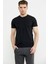 Kabartma Baskı Detaylı Pamuk Tişört - Siyah 4