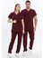Happiness Basic - Likralı Doktor Hemşire Forma Takımı Scrubs Üniforma Cerrahi Takım, Bordo 2