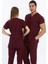 Happiness Basic - Likralı Doktor Hemşire Scrubs Tek Üst Cerrahi Forma (Unısex), Bordo 3
