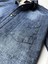 Slim Fit Saf Pamuk Denim Kumaş Kot Gömlek--Laci Çizki Eskitme- 2