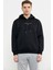 Oversize Kapüşonlu Sweatshirt - Siyah 1