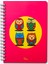 Owls Neon Pembe Kareli Defter 17X24 3