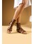 Önü Açık Tokalı & Fermuarlı Gladyo Model Kadın Sandalet 51-0190-24 2