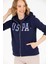 Kadın Siyah Kapüşonlu Fermuarlı Basic Sweatshirt 2