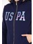Kadın Siyah Kapüşonlu Fermuarlı Basic Sweatshirt 4