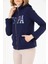 Kadın Siyah Kapüşonlu Fermuarlı Basic Sweatshirt 5
