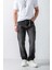 Erkek Baggy Fit Dikiş Detaylı Jean Siyah 1