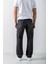 Erkek Baggy Fit Dikiş Detaylı Jean Siyah 4