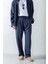 Erkek Baggy Fit Beli Lastikli Pantolon Lacivert 1