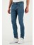 Streç Pamuklu Slim Fit Normal Bel Dar Paça Jeans Erkek Kot Pantolon 1115S60NAPOLI 3