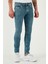 Streç Pamuklu Slim Fit Normal Bel Dar Paça Jeans Erkek Kot Pantolon 1124S52NAPOLI 2