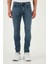 Streç Pamuklu Slim Fit Normal Bel Dar Paça Jeans Erkek Kot Pantolon 1124S62NAPOLI 3