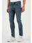 Streç Pamuklu Slim Fit Normal Bel Dar Paça Jeans Erkek Kot Pantolon 1124S62NAPOLI 4