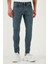 Streç Pamuklu Slim Fit Normal Bel Dar Paça Jeans Erkek Kot Pantolon 1124S73NAPOLI 3