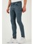 Streç Pamuklu Slim Fit Normal Bel Dar Paça Jeans Erkek Kot Pantolon 1124S73NAPOLI 4