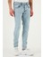 Streç Pamuklu Slim Fit Normal Bel Dar Paça Jeans Erkek Kot Pantolon 1115S601NAPOLI 2