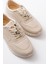 K-504 Bej Bağcıklı Desenli Günlük Spor Ayakkabı 4