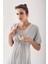 Puantiyeli Kısa Kollu Likralı Viskoz Hamile Gecelik 14120 2