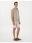 Erkek Bej Slim Fit Gofre Beli Lastikli Dokuma Şort 50305289-VR011 3