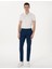 Erkek İndigo Slim Fit Beli Lastikli Kanvas Pantolon 50308111-VR028 1