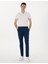 Erkek İndigo Slim Fit Beli Lastikli Kanvas Pantolon 50308111-VR028 3