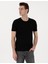 Erkek Siyah Slim Fit Bisiklet Yaka Triko Tişört 50306131-VR046 1