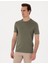 Erkek Haki Slim Fit Merserize Basic Tişört 50302560-VR027 1