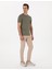 Erkek Haki Slim Fit Merserize Basic Tişört 50302560-VR027 4