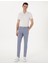 Erkek Açık Mavi Slim Fit Beli Lastikli Kanvas Pantolon 50308080-VR003 1
